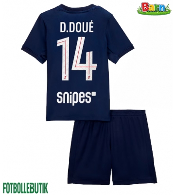 Paris Saint-Germain Desire Doue #14 Hemmaställ Barn 2025-26 Kortärmad (+ Korta byxor)